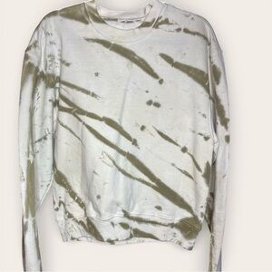Good American Womens Oversized Olive/White Tie-dye Jogger Set Size 1 (S)